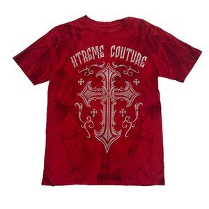 Xtreme Couture Affliction Red Tie Dye Logo T-Shirt Mens S